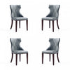 Reine Traditional Wood Upholstered Dining Chair in Gray - Set of 4
