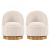 Leela Modern Chenille Swivel Lounge Chair in Cream - Set of 2 Accent Chair