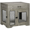 Pawhut 32in Dog Crate Furniture With Cushion, 2 Doors, Dog Kennel End Table With Storage, Indoor Dog