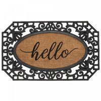 Rubber & Brush Floormat Hello - Octagon
