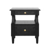 Emma 2-Drawer Wooden Bedroom Nightstand with Non-Slip Feet, Black