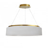 Dainolite Circulo Chandelier 34w Aged Brass White Shade Lamp