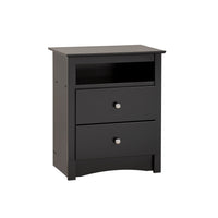 Sonoma Tall 2-Drawer Nightstand - Black