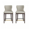 Blair Modern Wood Upholstered Counter Stool in Stone - Set of 2 Bar Stool
