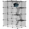 Pawhut 4-tier Large Cat Cage, Diy Pet Playpen With Hammock, Platforms, Ramps, Accessories, Kitten Ex
