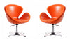 Raspberry Modern Upholstered Swivel Lounge Chair in Orange - Set of 2 Accent Chair