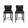 Blair Modern Wood Upholstered Counter Stool in Black - Set of 2 Bar Stool