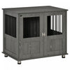 Pawhut Dog Crate Furniture With Lockable Magnetic Door, Adjustable Feet, Indoor Dog Kennel End Table