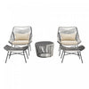 Ashland Modern 5-Piece Conversation Set in Cream