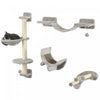Pawhut Cat Wall Shelf With Scratching Post, Jumping Platform With Soft Ladder, Cat Wall Shelves For
