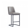 Serena Modern Metal Upholstered Counter Stool in Taupe Bar Stool