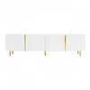 Frances Modern Tv Stand With 4 Doors,high-gloss White Tv Stand