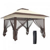 Outsunny 12' X 12' Foldable Pop-up Party Tent Instant Canopy Sun Shade Gazebo Shelter Steel Frame Ox