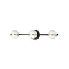 Dainolite Sofia 3 Light Vanity Light Matte Black/Aged Brass White Opal Glass Lamp