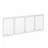 Pawhut Freestanding Pet Gate 4 Panel Dog Barrier Folding Safety Fence With Support Feet Up To 80.25\"