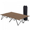 Outsunny 76" Two Person Folding Camping Cot With Carrying Bag, Khaki
