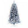 Homcom 5 Ft Artificial Christmas Tree With Snow Flocked Branches, Hinge