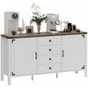 HOMCOM 59" Farmhouse Sideboard Buffet Cabinet with 2 Barn Doors, White