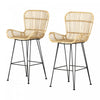 Balka Standard Rattan and Black Counter Bar Stool - Set of 2
