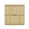 Clive Mid-Century Modern 22\" Nightstand in Natural and Gold (2-Drawer)