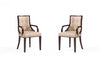 Fifth Avenue Traditional Wood Upholstered Dining Chair in Tan - Set of 2