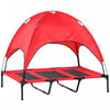 Pawhut Elevated Cooling Pet Bed Portable Raised Dog Cot With Canopy For Xl Sized Dogs, Indoor & Outd