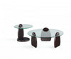 Artesia Modern Glam 2-Piece Coffee Table & End Table Set in Walnut