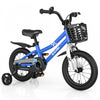 Costway 14" Kid's Bike W/ Removable Training Wheels & Basket For 3-5 Years Old Blue