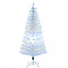 Homcom 6ft Artificial Fiber Optic Pre-lit Christmas Tree With 220 Led Lights And Branch Tips