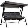 Outsunny Outdoor 3-person Metal Porch Swing Chair With Canopy Grey