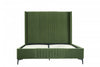 Promenade Mid-Century Modern Upholstered Velvet Queen Bed in Moss Green