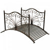 Outsunny 4ft Metal Garden Bridge Decorative Arc Bridge With Guardrails Black Bronze