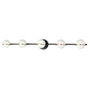 Dainolite Sofia 5 Light Vanity Light Matte Black/Aged Brass White Opal Glass Lamp