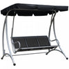 Outsunny 3 Person Patio Swing Seats With Adjustable Canopy Outdoor Swing Chair Bench For Garden, Poo