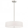 Dainolite Everly 4 Light Pendant Satin Chrome Finish White Shade Lamp