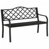 Outsunny 2-seater Garden Bench Steel Outdoor Loveseat W/ Armrests, Black