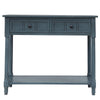 Jeremy Solid Wood Traditional Console Table With Drawers And Shelf - Navy
