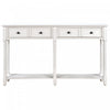 Phyllis Solid Wood Console Table With Drawers And Bottom Shelf - Ivory White