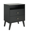 Milo 2-Drawer Tall Nightstand - Black