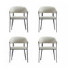 Belle Modern Metal Upholstered Dining Chair in Oatmeal - Set of 4
