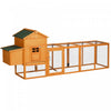 Pawhut 117\" Chicken Coop, Wooden Rabbit Hutch With Chicken Run, Slide-out Tray, Asphalt Roof, Nestin