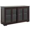HOMCOM Kitchen Sideboard Stackable Storage Cabinet with Sliding Glass Door