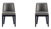 Manhattan Comfort Set of 2 Gansevoort Modern Faux Leather Dining Chairs - Pebble Grey