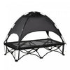 Pawhut Elevated Pet Cot With Removable Canopy Shade Uv Protection Portable Foldable Raised Bed Cot C
