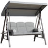 Outsunny 3 Seater Porch Swing Heavy Duty Outdoor Swing Chair Outdoor Lounge Hammock Cushioned Seat W