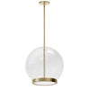 Dainolite Picotas LED Pendant 15w Aged Brass Clear Glass Lamp