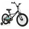 Costway 18" Kids Training Bike With Removable Training Wheels Pneumatic Tires Black