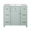 Norma 36\" Solid Wood Bathroom Vanity With Ceramic Sink - Green