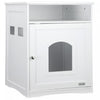 Pawhut Cat Litter Box Enclosure Hidden Cabinet Cat Furniture Indoor Cat Washroom Nightstand End Tabl