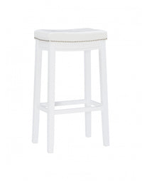 Claridge Fabric Backless Barstool - White